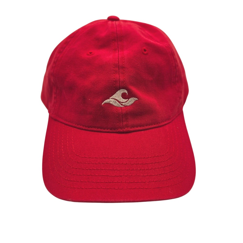Otto Dad Hat Men OSFM Red Minimalist Embroidered Wave Logo Adjustable Cap